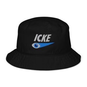 David Icke Bucket Hat – Unisex Organic Pure Cotton Summer Hat (White Text)