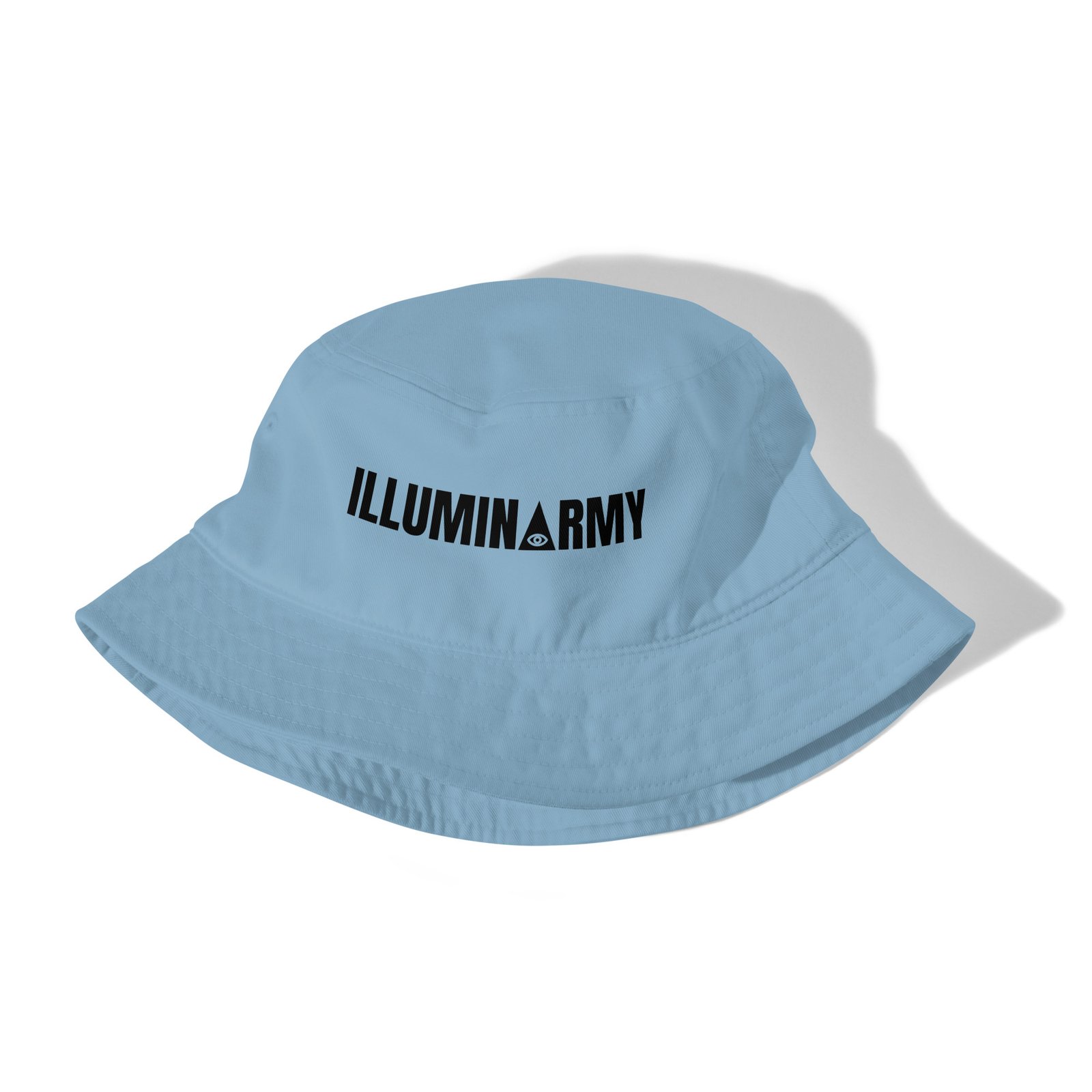 Illuminarmy Bucket Hat – Unisex Organic Pure Cotton Illuminati Summer Hat (Black Text) - Image 19