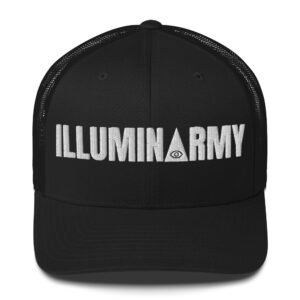 Illuminarmy Trucker Cap – Illuminati Hat Unisex | Inspirational Activist Clothes (White Text)
