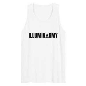 Illuminarmy Tank Top – Unisex 100% Cotton Illuminati Vest | Inspirational Activist Clothes (Black Text)