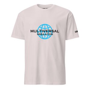 Multiversal Simulation T-Shirt – Unisex 100% Cotton Holographic Universe Tee (Black Text)