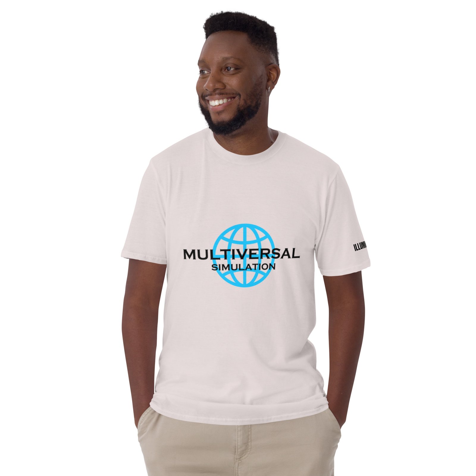 Multiversal Simulation T-Shirt – Unisex 100% Cotton Holographic Universe Tee (Black Text) - Image 5