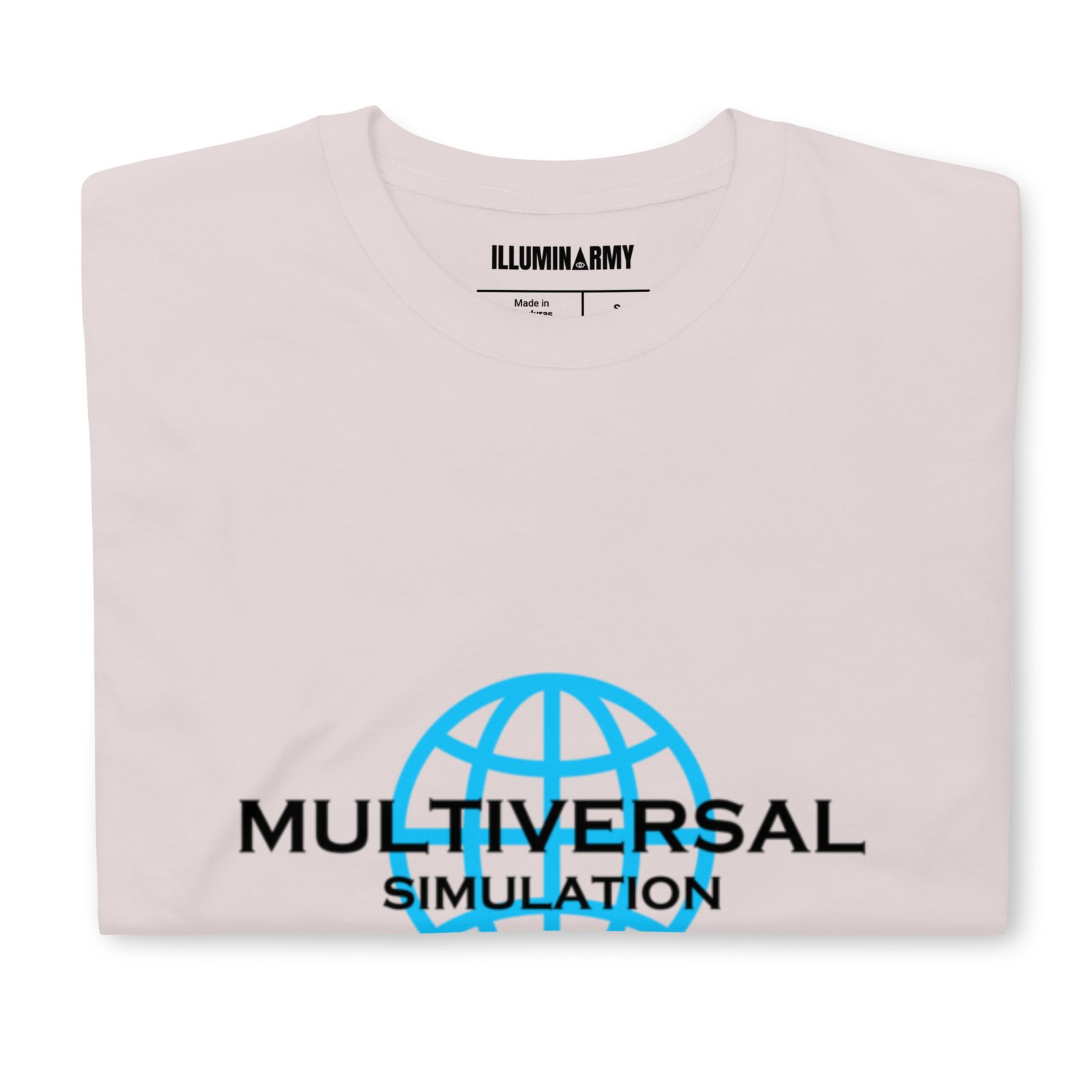 Multiversal Simulation T-Shirt – Unisex 100% Cotton Holographic Universe Tee (Black Text) - Image 4