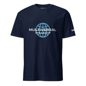 Multiversal Simulation T-Shirt – Unisex 100% Cotton Holographic Universe Tee (White Text)