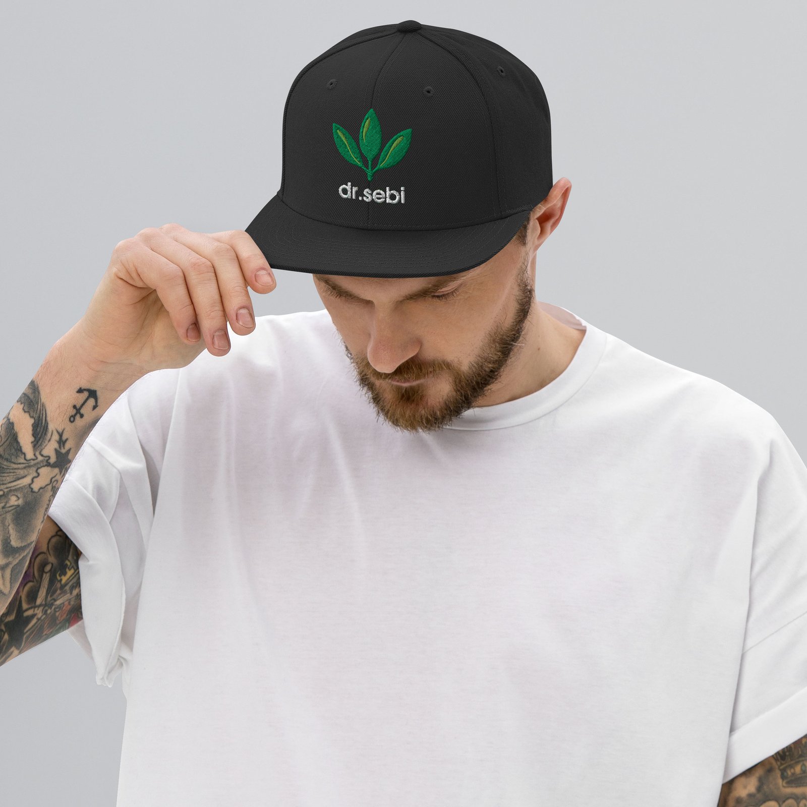 Dr. Sebi Snapback Cap – Inspirational Unisex Hat | Herbalist Clothes (White Text) - Image 5