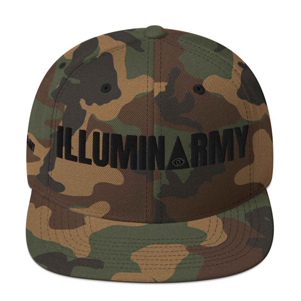 Illuminarmy Snapback Cap – Illuminati Hat Unisex | Inspirational Activist Clothes (Black Text) - Image 9