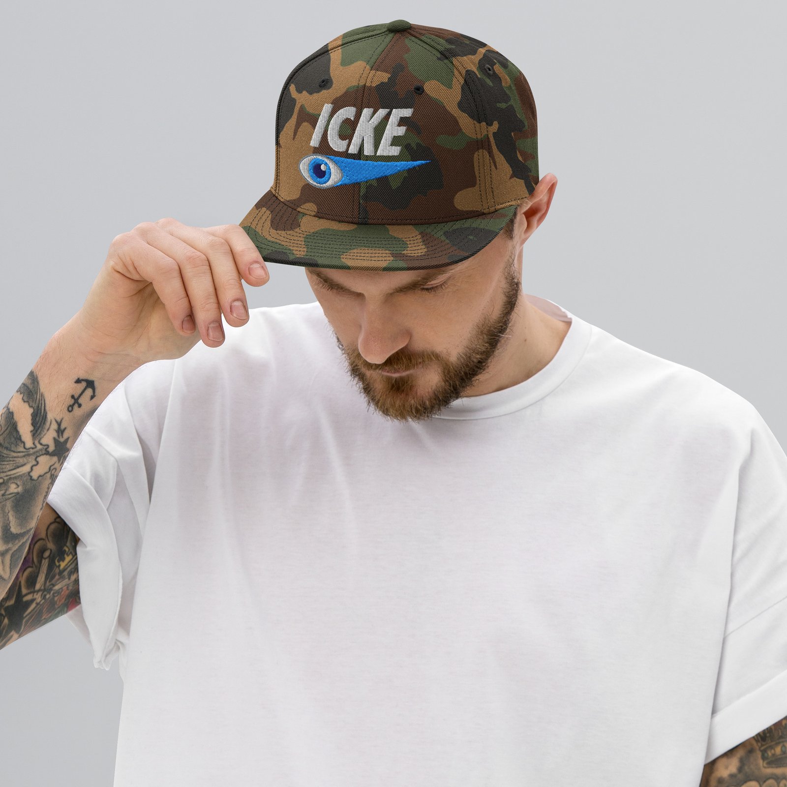 David Icke Snapback Cap – Inspirational Hat Unisex | Mind Expanding Activist Clothes (White Text) - Image 5