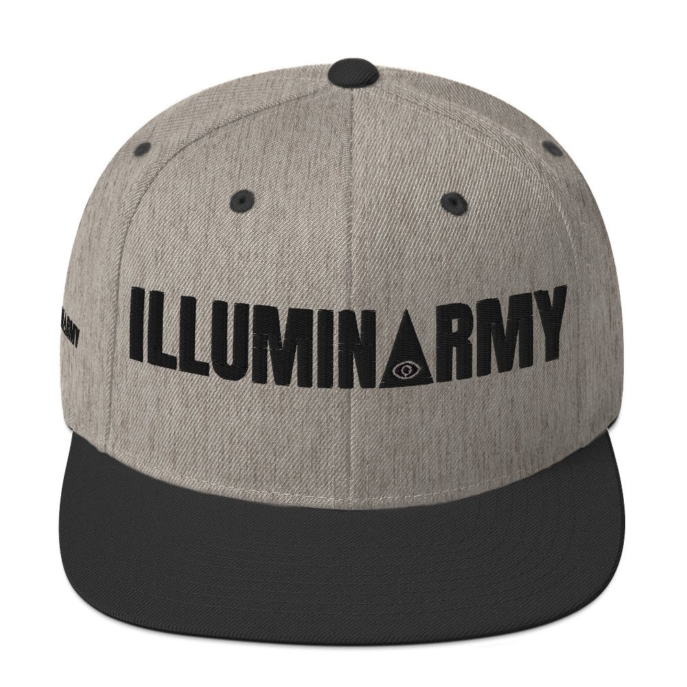Illuminarmy Snapback Cap – Illuminati Hat Unisex | Inspirational Activist Clothes (Black Text) - Image 21