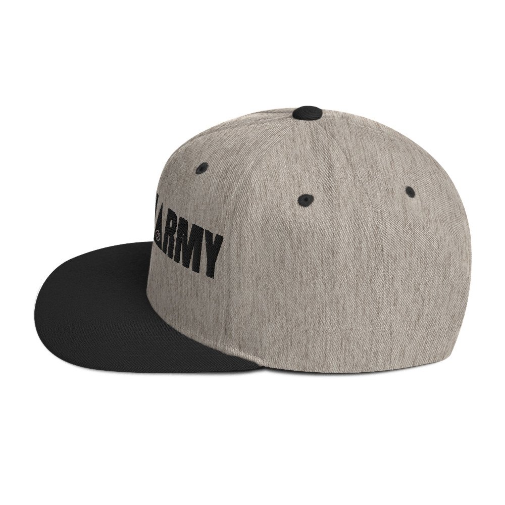 Illuminarmy Snapback Cap – Illuminati Hat Unisex | Inspirational Activist Clothes (Black Text) - Image 23