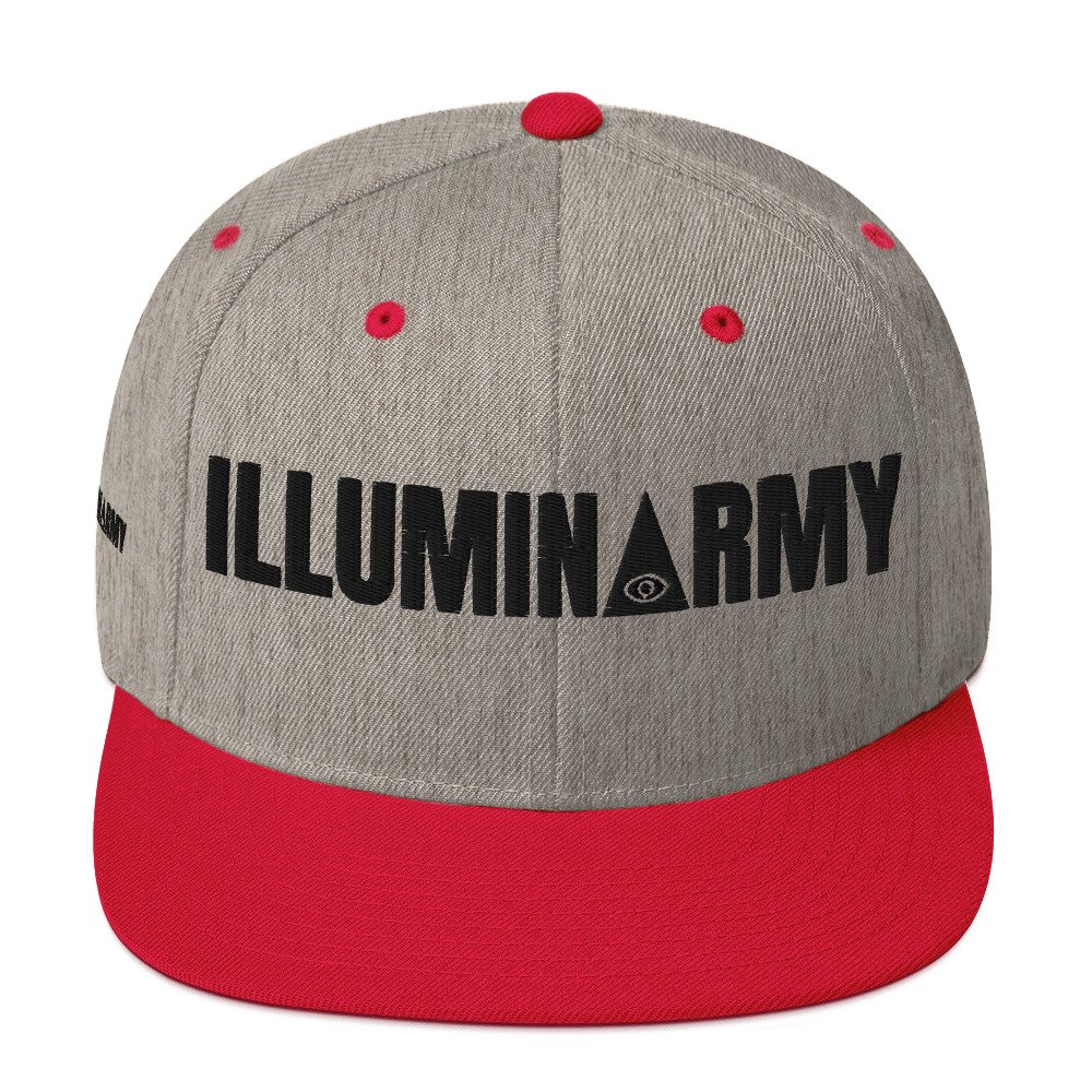 Illuminarmy Snapback Cap – Illuminati Hat Unisex | Inspirational Activist Clothes (Black Text) - Image 25