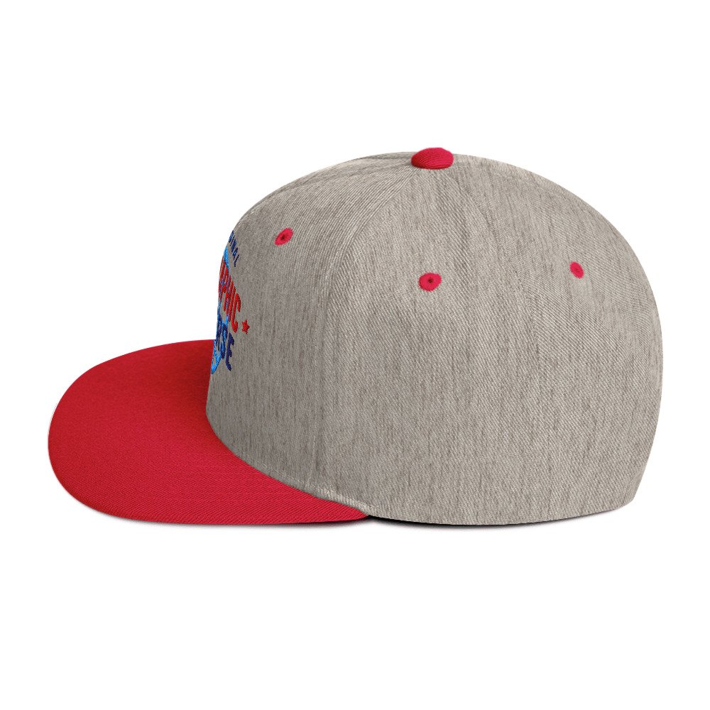 Holographic YOUniverse Snapback Cap – Holographic Universe Clothes Unisex (Navy Text) - Image 3
