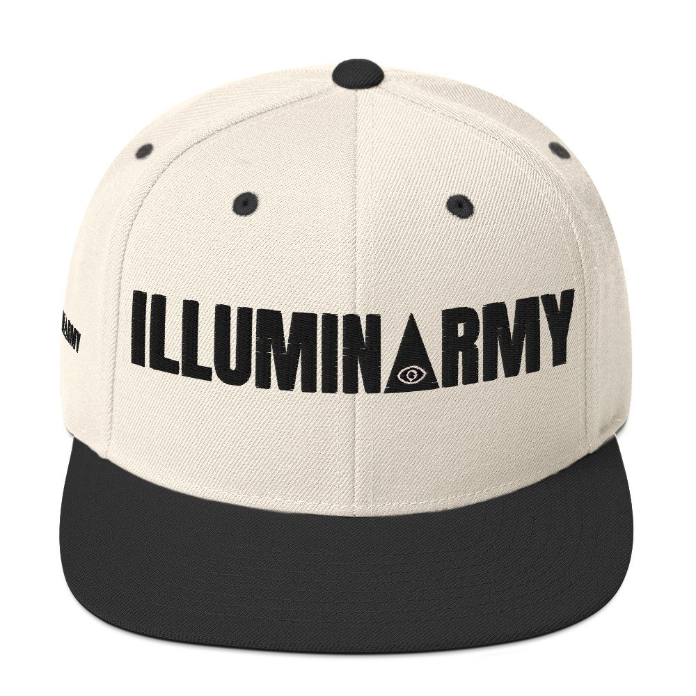 Illuminarmy Snapback Cap – Illuminati Hat Unisex | Inspirational Activist Clothes (Black Text) - Image 17
