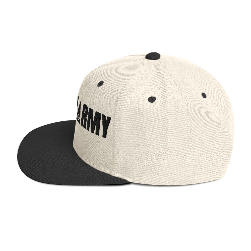 Illuminarmy Snapback Cap – Illuminati Hat Unisex | Inspirational Activist Clothes (Black Text) - Image 19