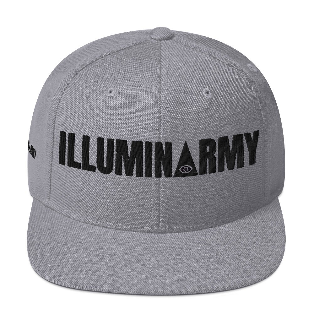 Illuminarmy Snapback Cap – Illuminati Hat Unisex | Inspirational Activist Clothes (Black Text) - Image 29