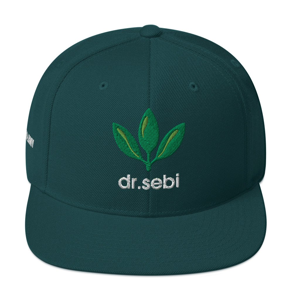 Dr. Sebi Snapback Cap – Inspirational Unisex Hat | Herbalist Clothes (White Text) - Image 49