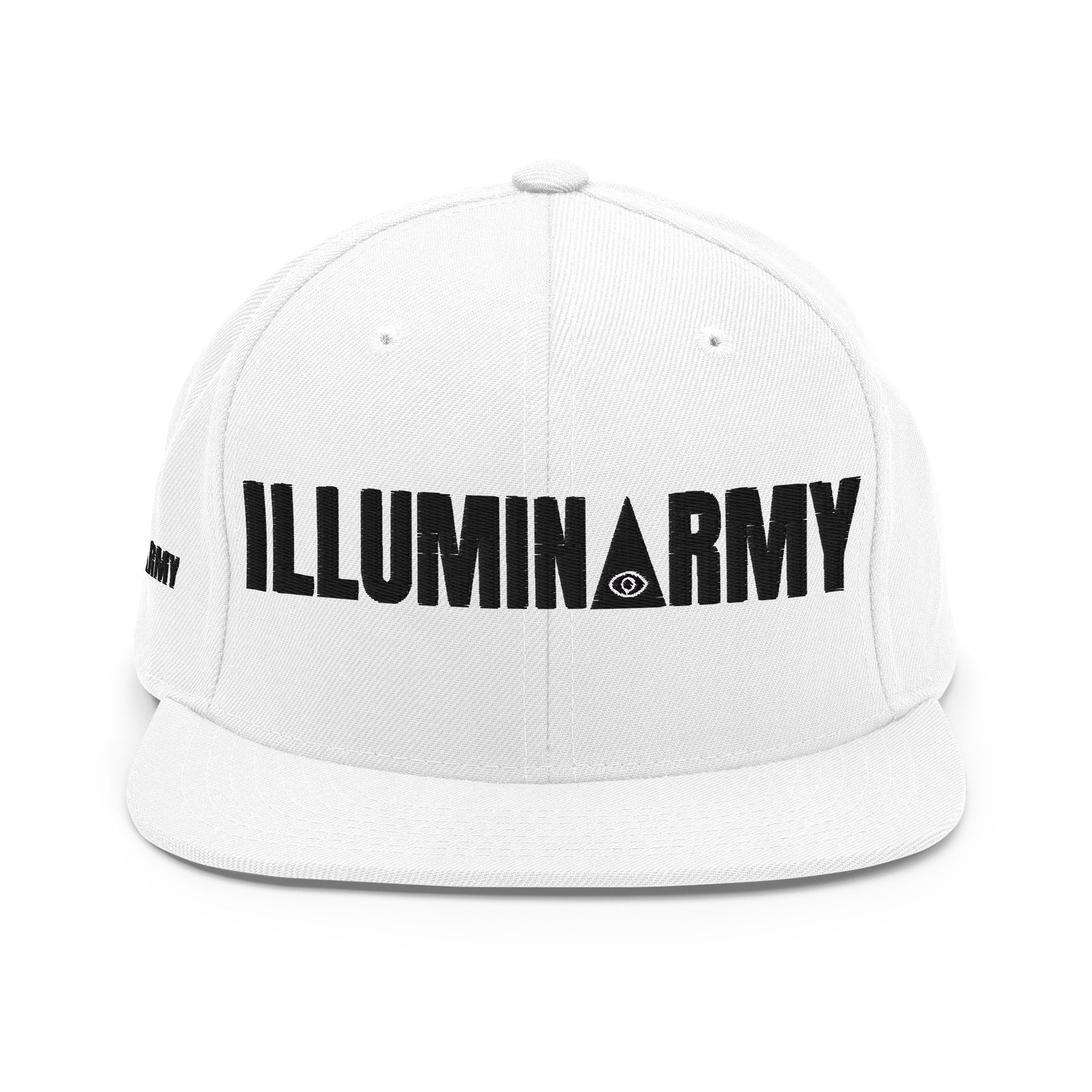 Illuminarmy Snapback Cap – Illuminati Hat Unisex | Inspirational Activist Clothes (Black Text) - Image 7