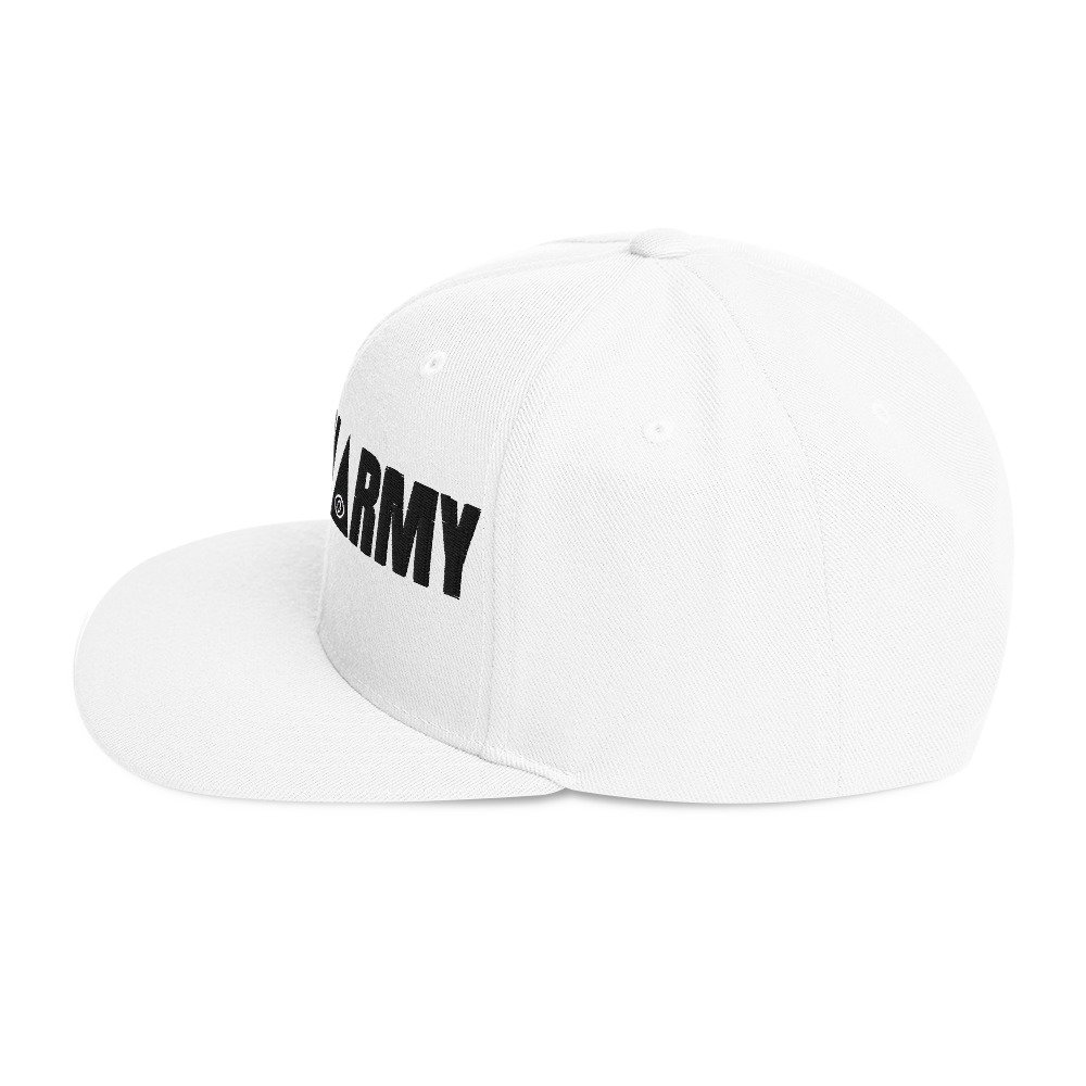 Illuminarmy Snapback Cap – Illuminati Hat Unisex | Inspirational Activist Clothes (Black Text) - Image 3
