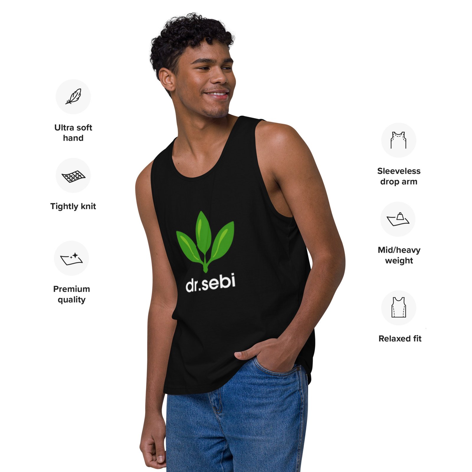 Dr. Sebi Tank Top – Unisex 100% Cotton Inspirational Vest | Herbalist Clothes (White Text) - Image 4