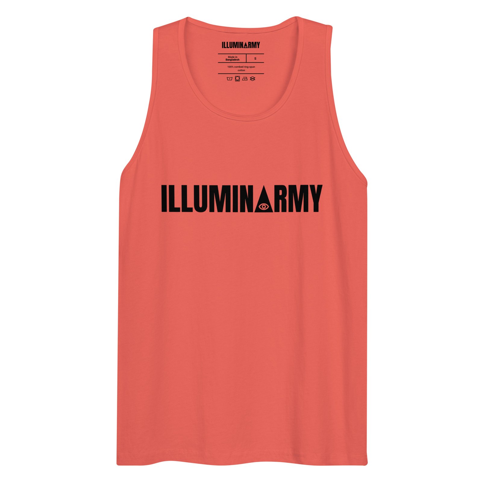 Illuminarmy Tank Top – Unisex 100% Cotton Illuminati Vest | Inspirational Activist Clothes (Black Text) - Image 13