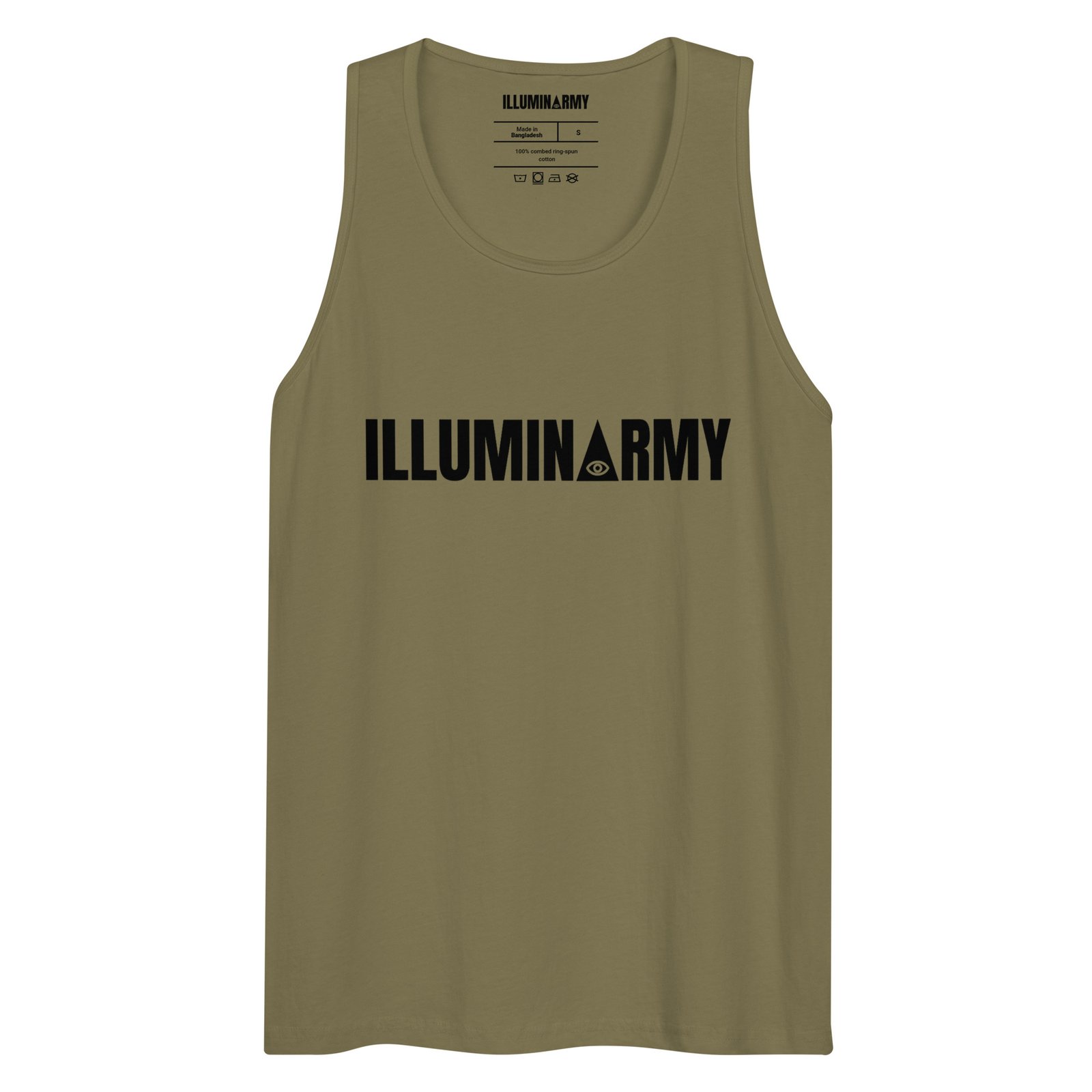 Illuminarmy Tank Top – Unisex 100% Cotton Illuminati Vest | Inspirational Activist Clothes (Black Text) - Image 9