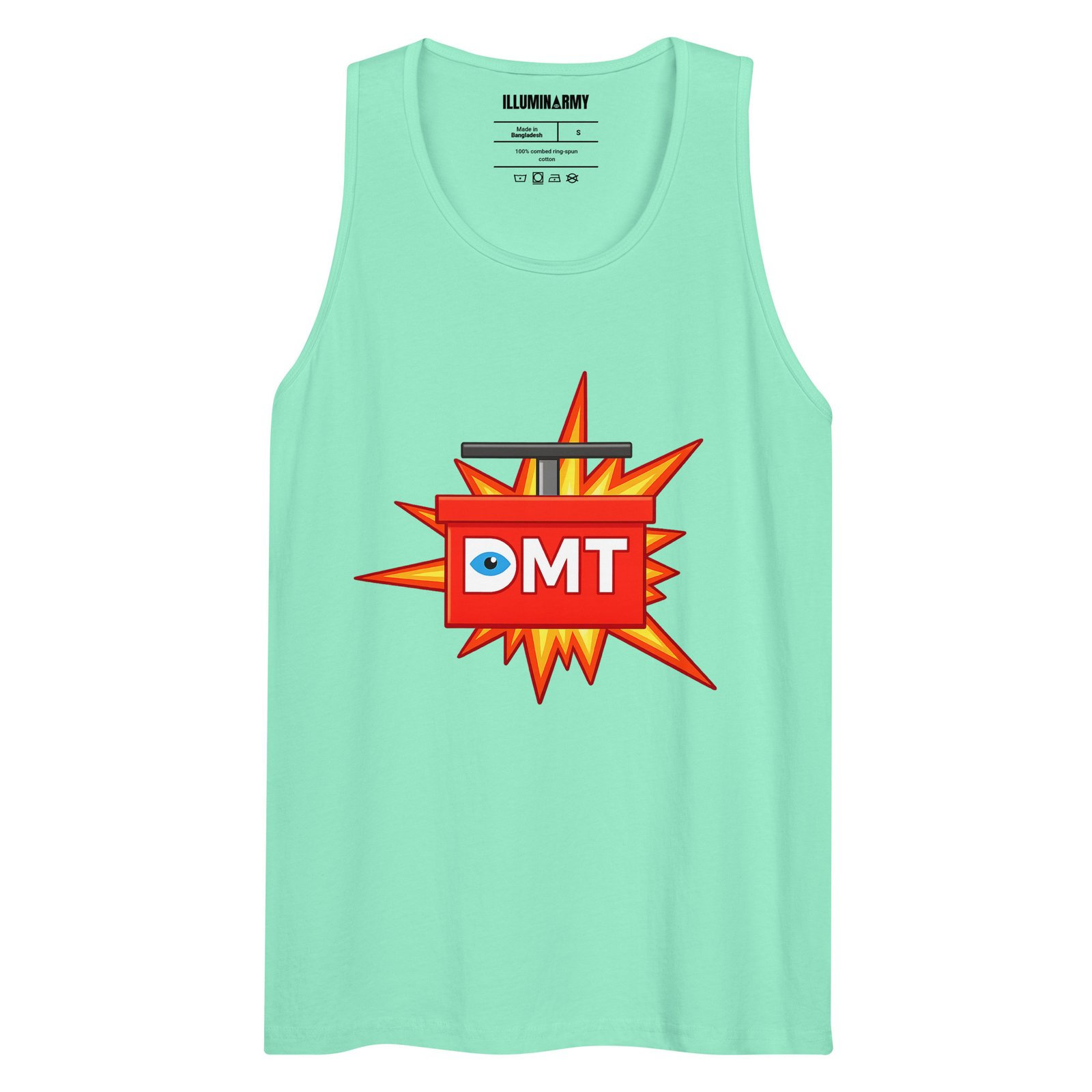 DMT Tank Top – Unisex 100% Cotton Psychedelic Vest | DMT TNT Explosion/Mind Expanding Clothes - Image 9