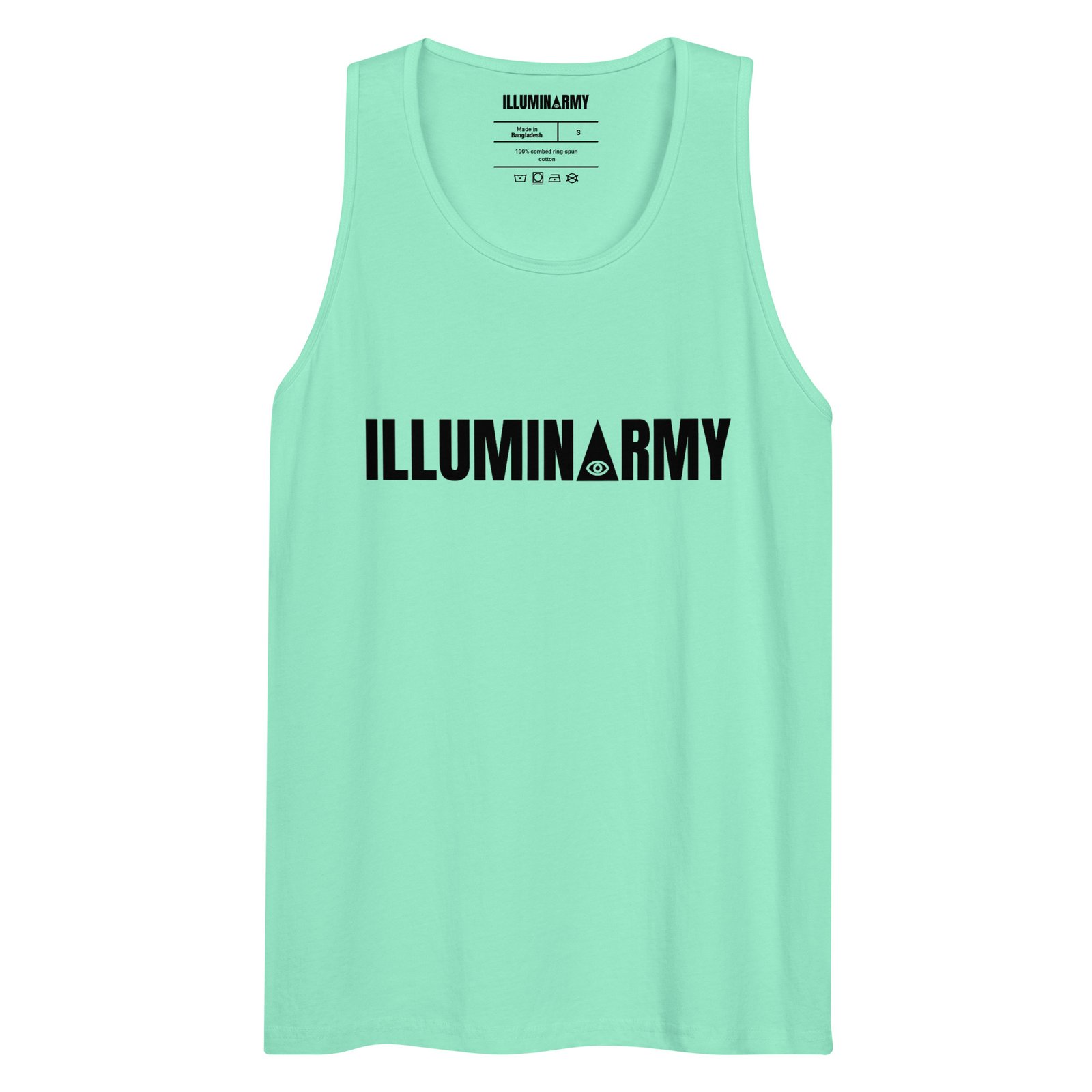 Illuminarmy Tank Top – Unisex 100% Cotton Illuminati Vest | Inspirational Activist Clothes (Black Text) - Image 19