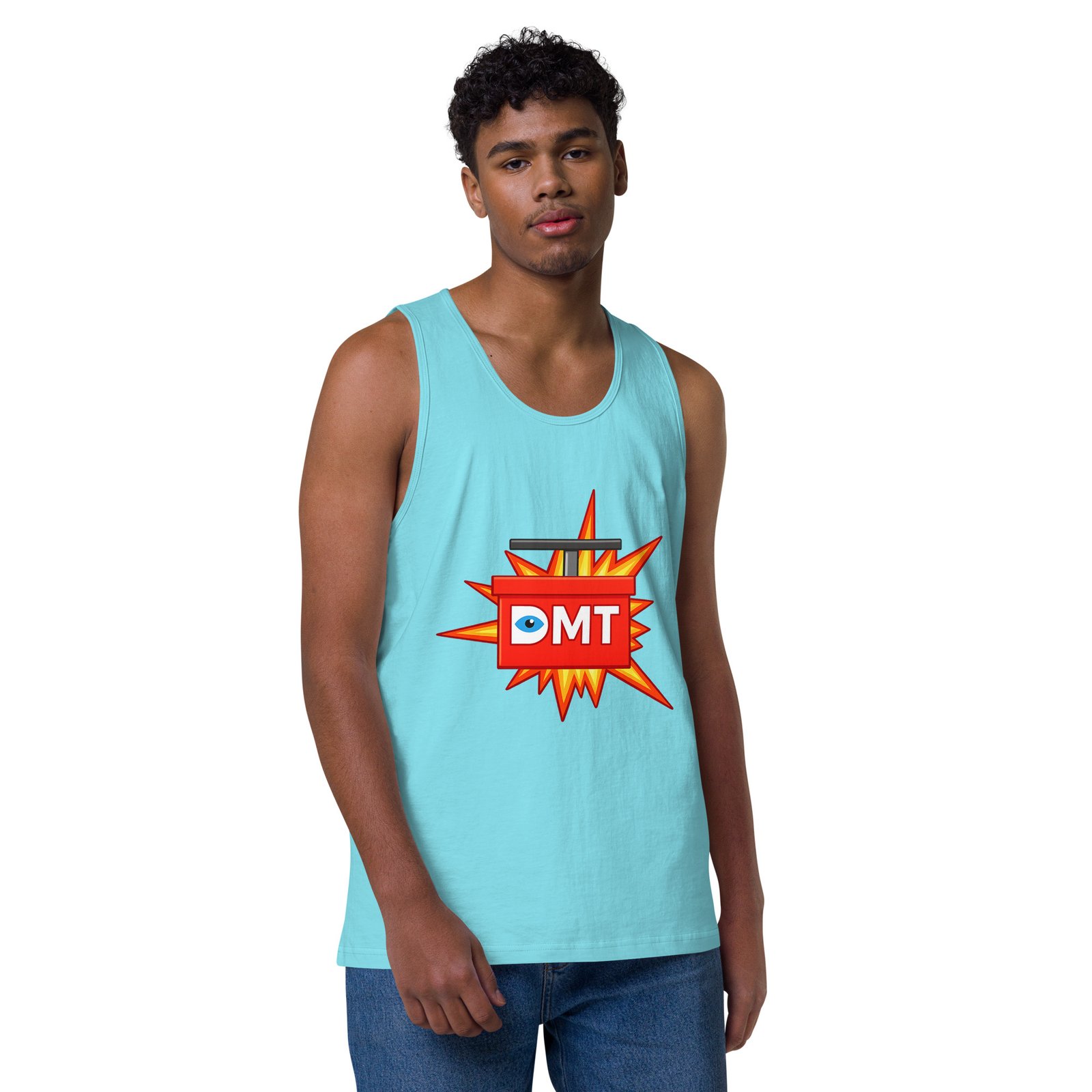 DMT Tank Top – Unisex 100% Cotton Psychedelic Vest | DMT TNT Explosion/Mind Expanding Clothes - Image 5