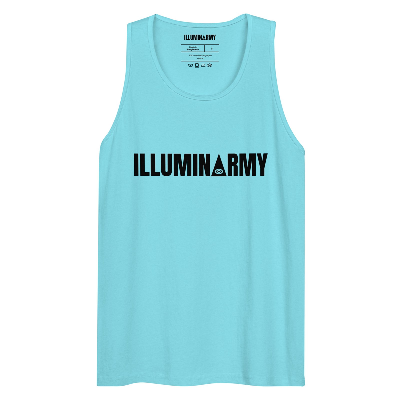 Illuminarmy Tank Top – Unisex 100% Cotton Illuminati Vest | Inspirational Activist Clothes (Black Text) - Image 17
