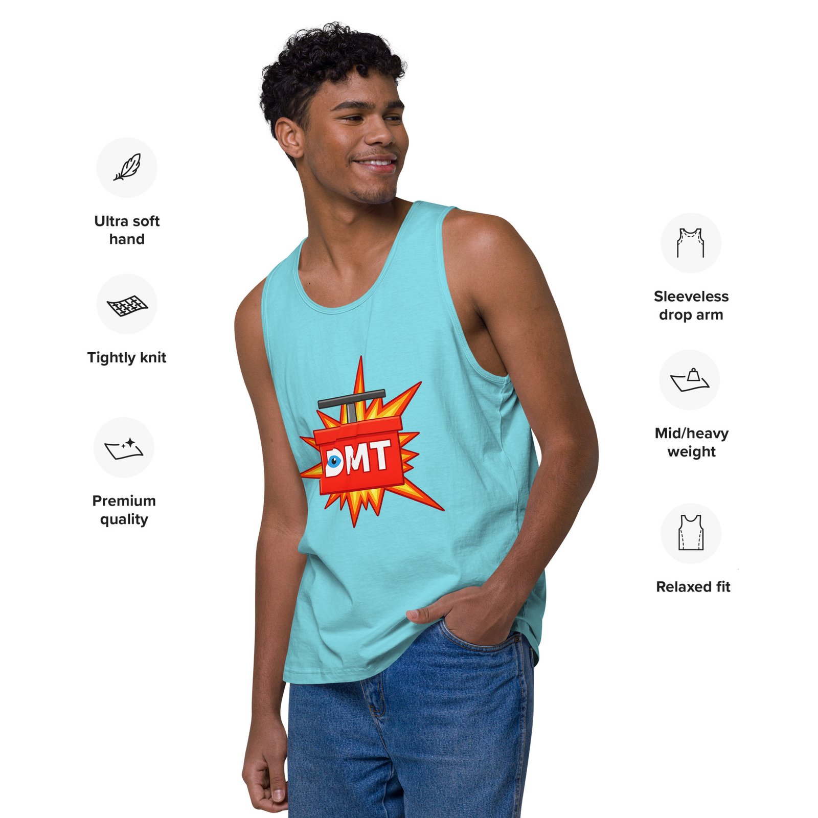 DMT Tank Top – Unisex 100% Cotton Psychedelic Vest | DMT TNT Explosion/Mind Expanding Clothes - Image 4
