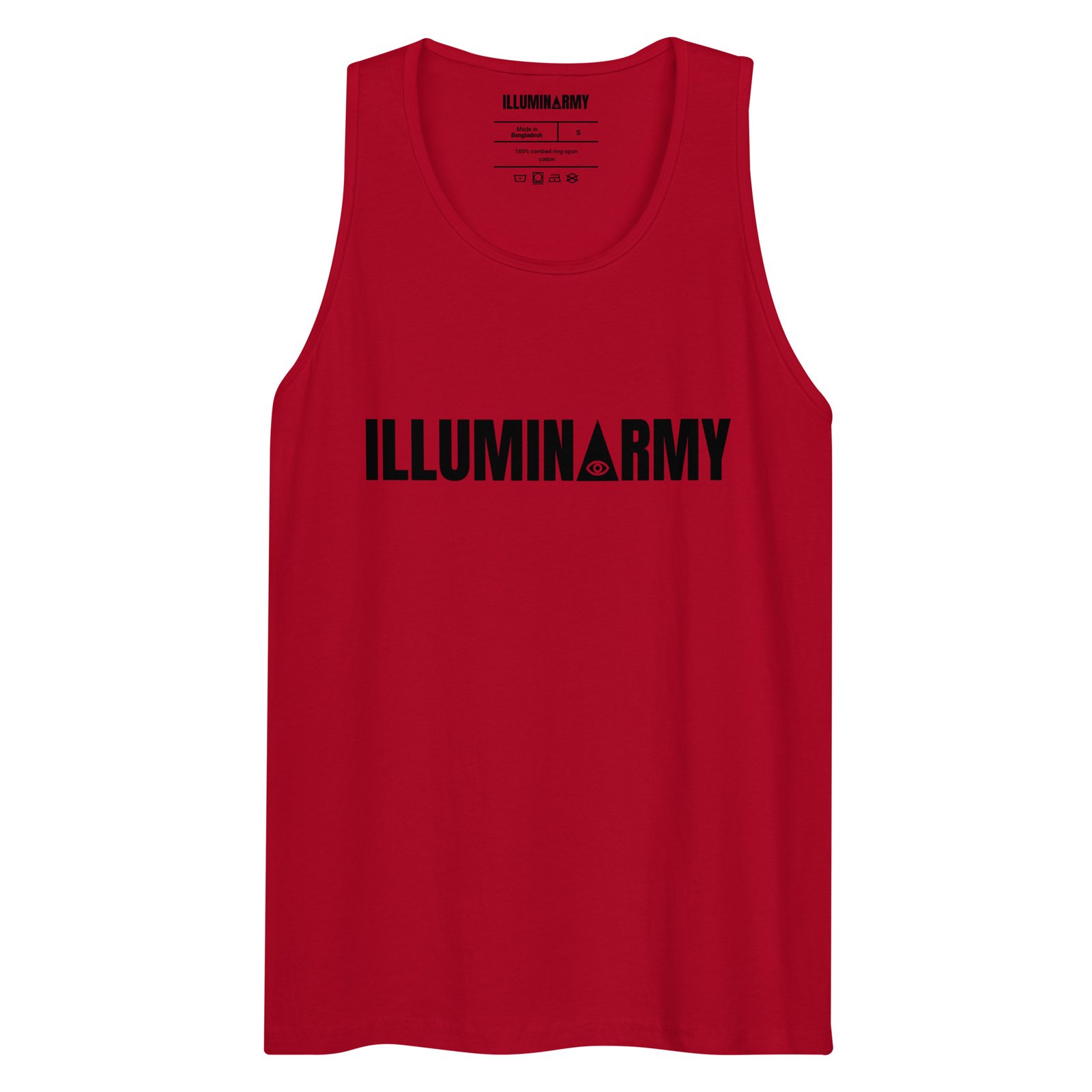 Illuminarmy Tank Top – Unisex 100% Cotton Illuminati Vest | Inspirational Activist Clothes (Black Text) - Image 11