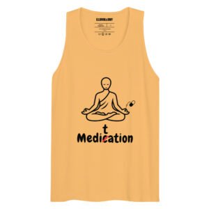 Meditation Tank Top – Unisex 100% Cotton Meditate Medication Vest | Spiritual Clothes (Black Text)