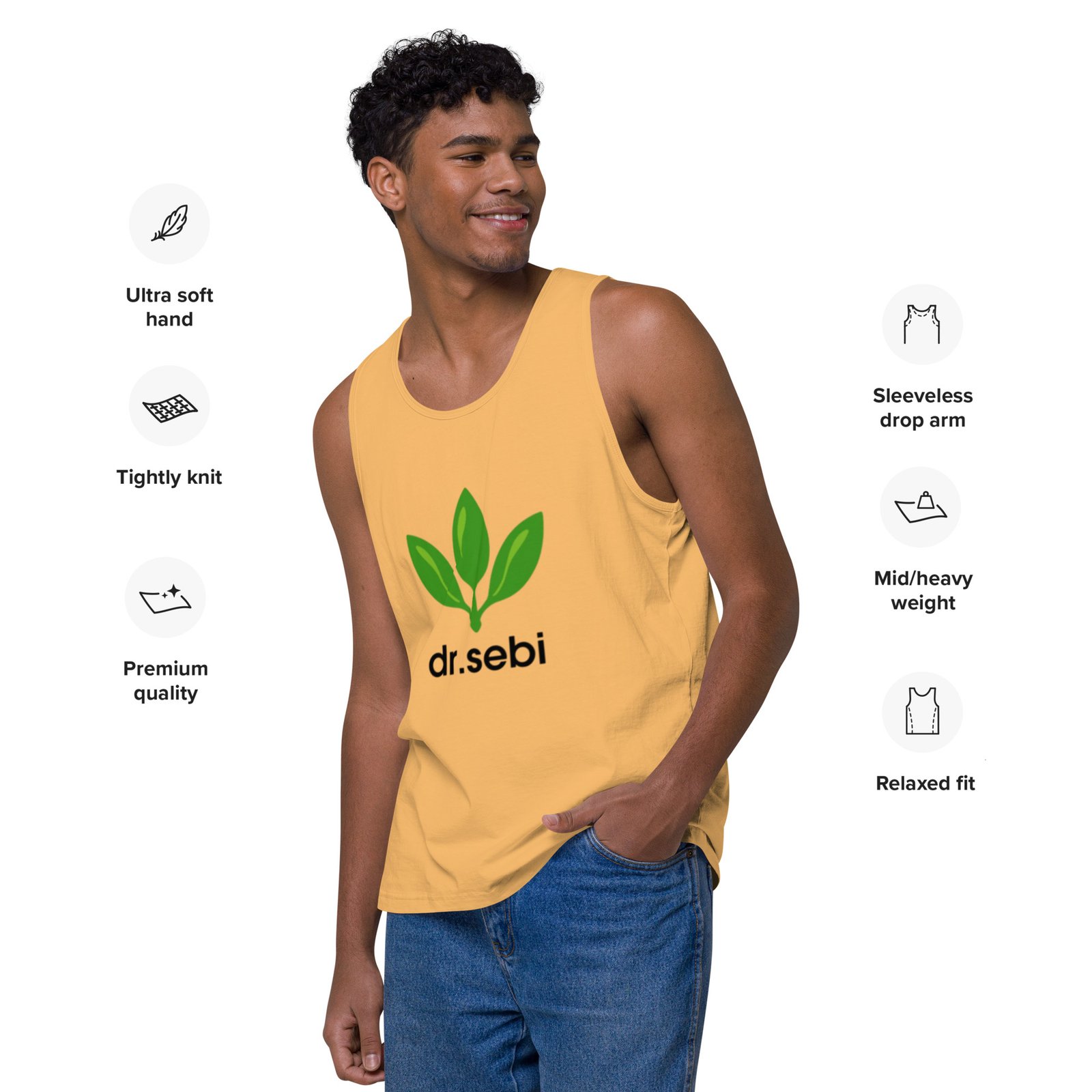Dr. Sebi Tank Top – Unisex 100% Cotton Inspirational Vest | Herbalist Clothes (Black Text) - Image 4