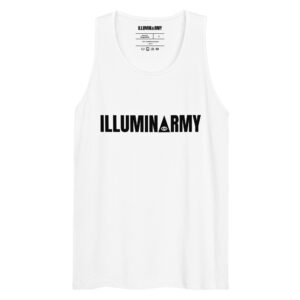 Illuminarmy Tank Top – Unisex 100% Cotton Illuminati Vest | Inspirational Activist Clothes (Black Text)