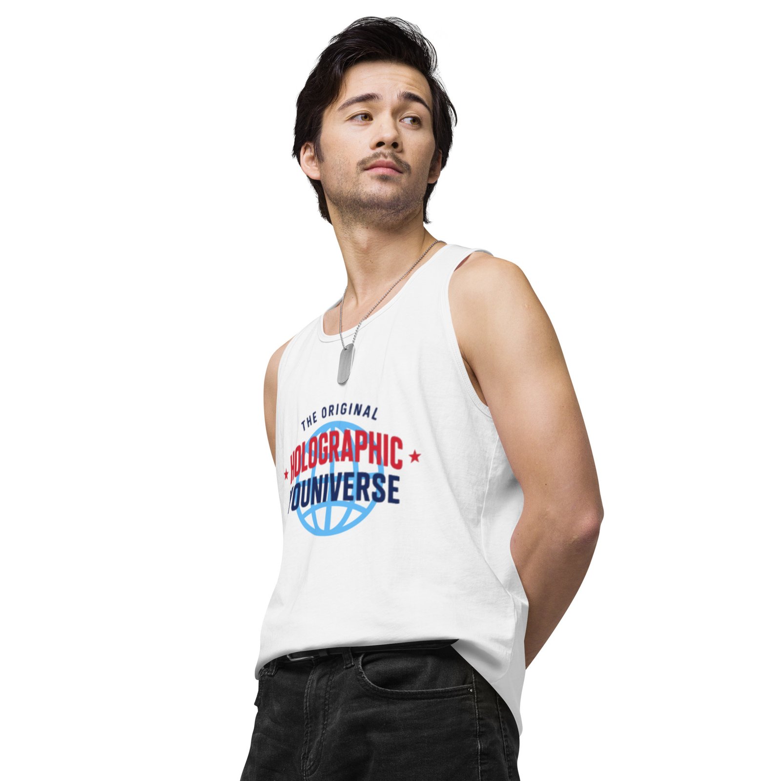 Holographic YOUniverse Tank Top – Unisex 100% Cotton Holographic Universe Vest - Image 8