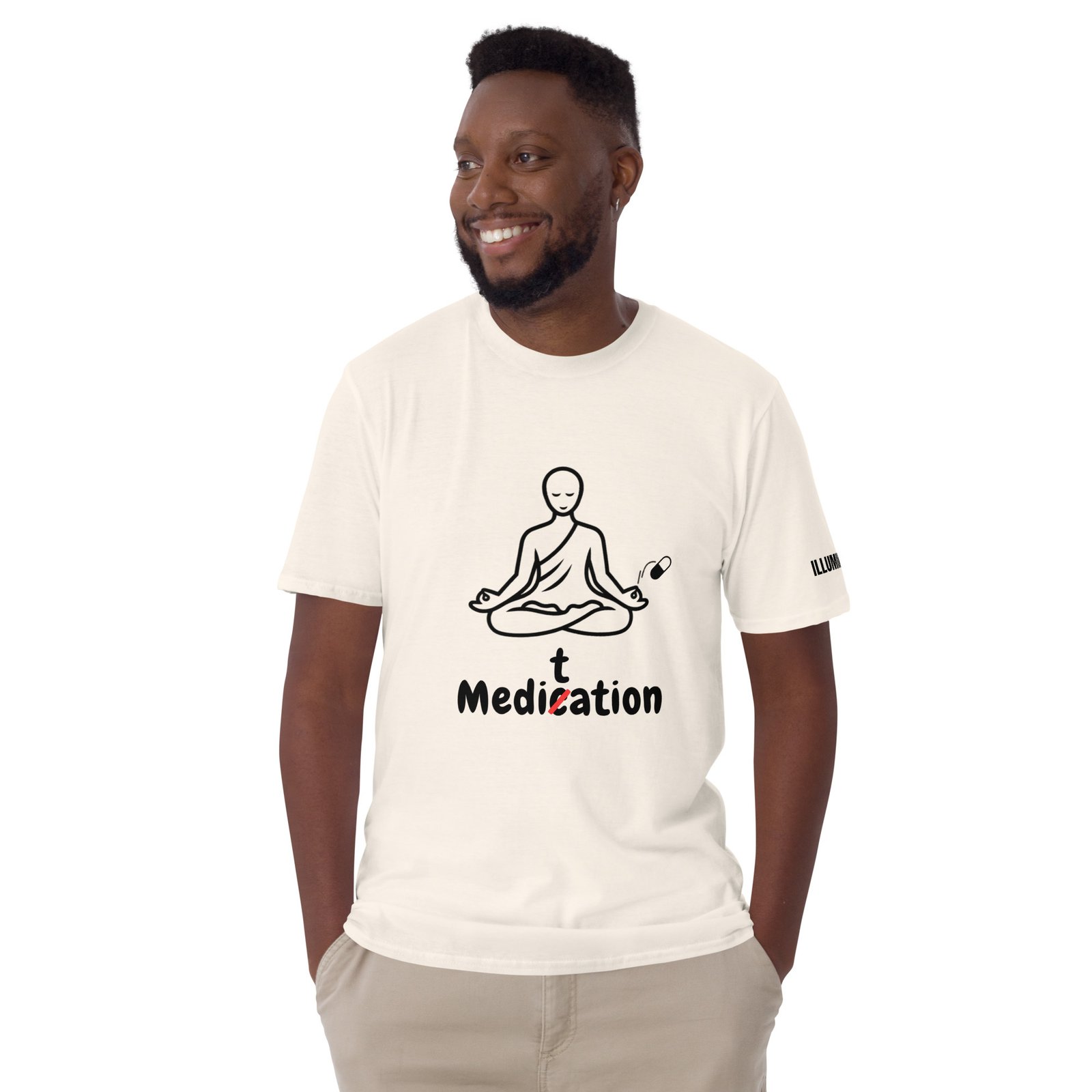 Meditation T-Shirt – Unisex 100% Cotton Meditate Medication Tee | Spiritual Clothes (Black Text) - Image 5