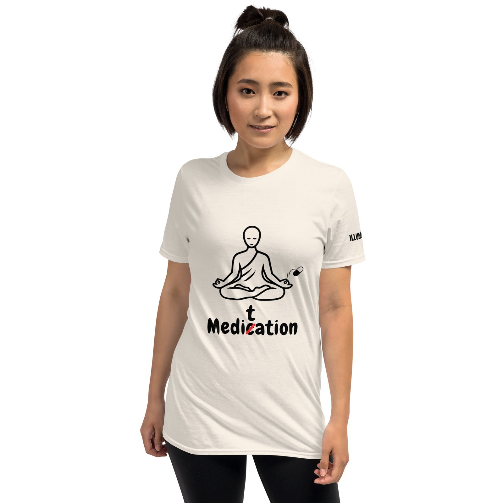 Meditation T-Shirt – Unisex 100% Cotton Meditate Medication Tee | Spiritual Clothes (Black Text) - Image 7